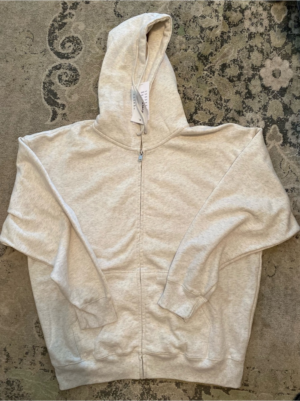 Women’s Light Gray John Galt Brandy Melville Zip Hoodie Sweater L/XL